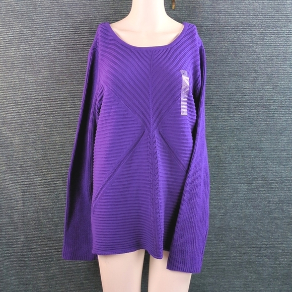 Dana Buchman Royal Purple Mixed Stitch Sweater - Picture 3 of 17